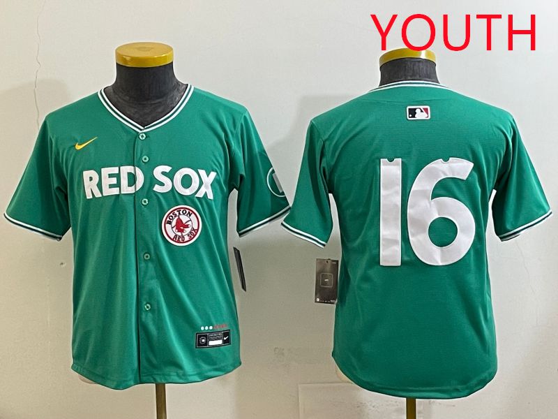 Youth Boston Red Sox #16 No Name Green Joint Name Nike 2025 MLB Jersey style 2